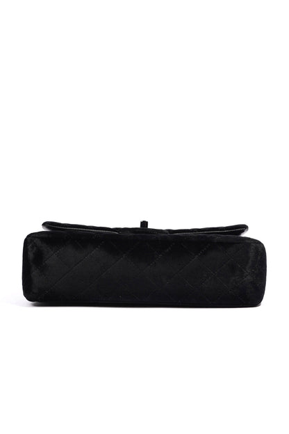 Medium Double Flap Black Velvet