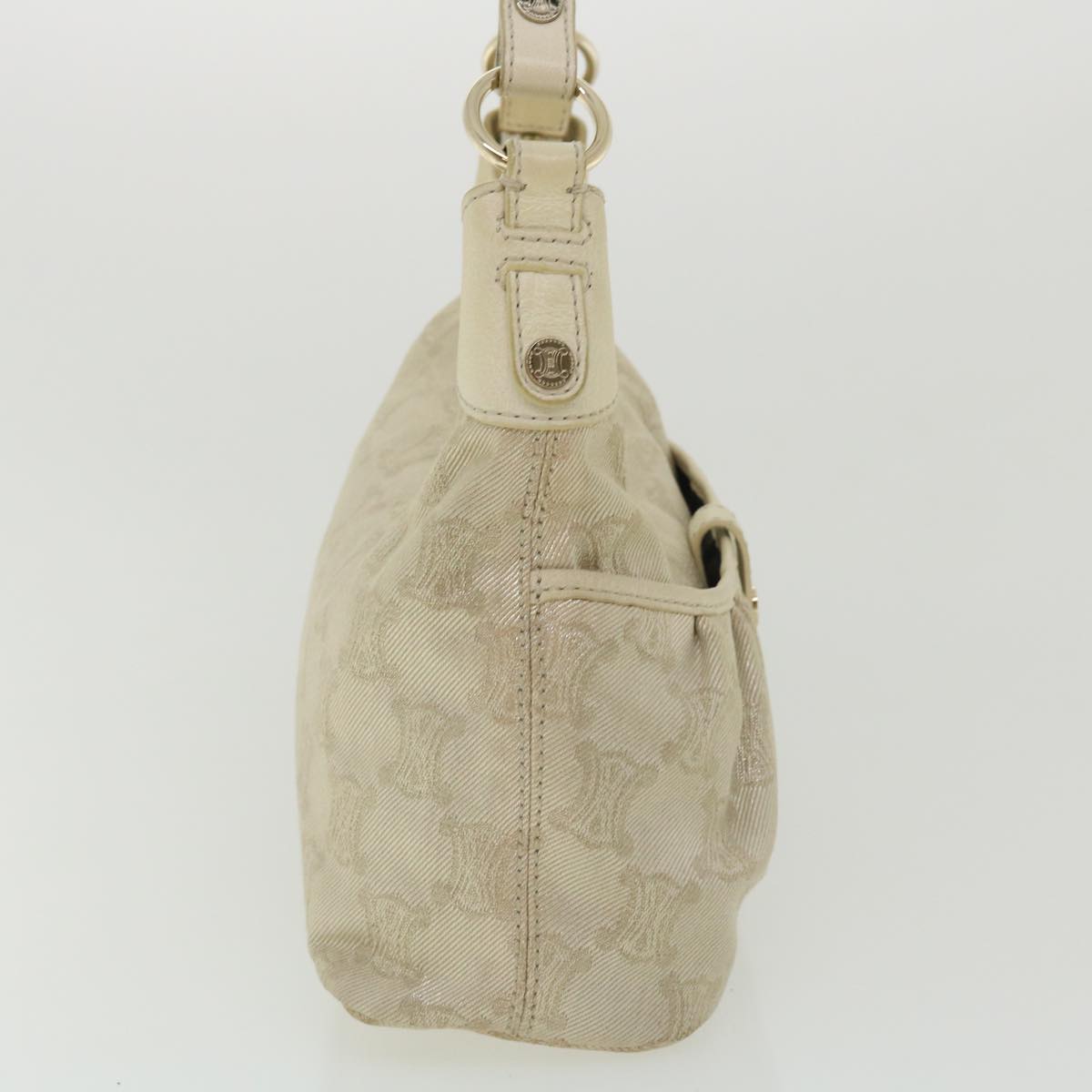 Celine Macadam Canvas Shoulder Bag Beige  fm1927