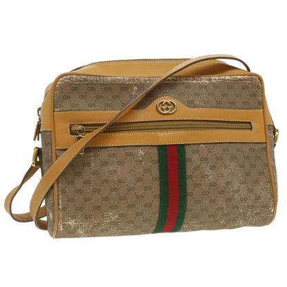 GUCCI Micro GG Canvas Web Sherry Line Shoulder Bag Beige Red Green  fm1935