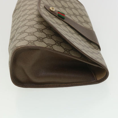 GUCCI GG Canvas Web Sherry Line Clutch Bag Beige Red 156.01.031  fm2132