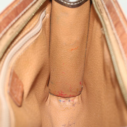 Celine Macadam Canvas Clutch Bag PVC Leather 2Set Brown  fm2235
