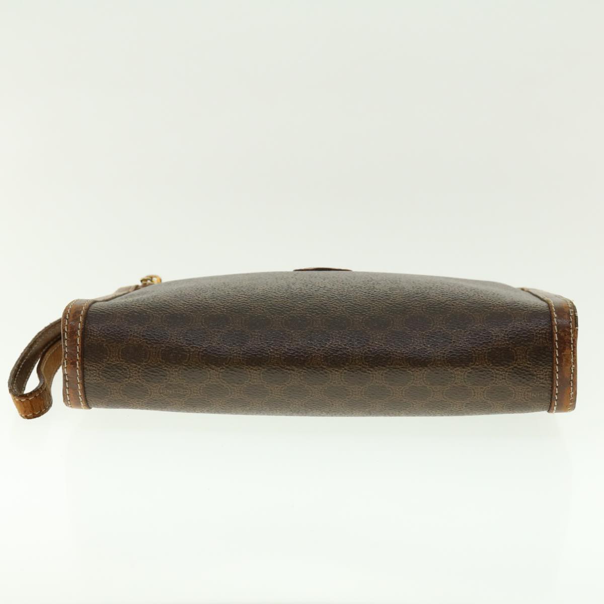 Celine Macadam Canvas Clutch Bag PVC Leather 2Set Brown  fm2235