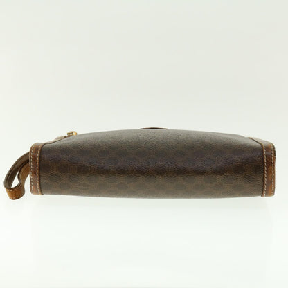 Celine Macadam Canvas Clutch Bag PVC Leather 2Set Brown  fm2235