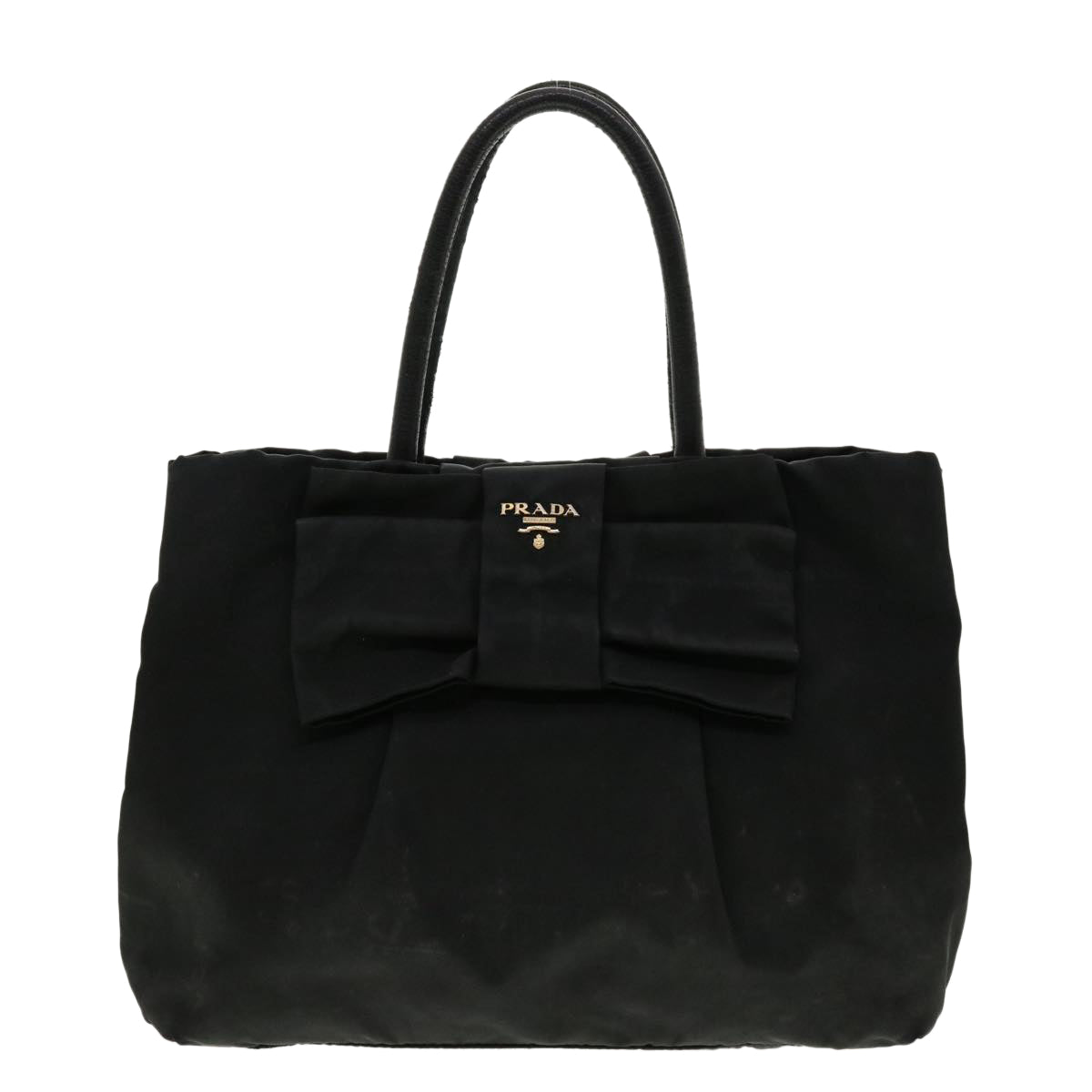 PRADA Hand Bag Nylon Black Auth fm2265