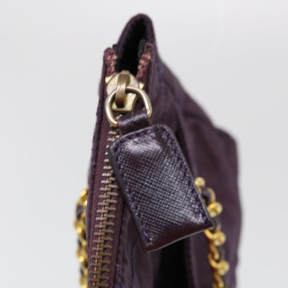 PRADA Chain Shoulder Bag Nylon Purple Auth fm2296