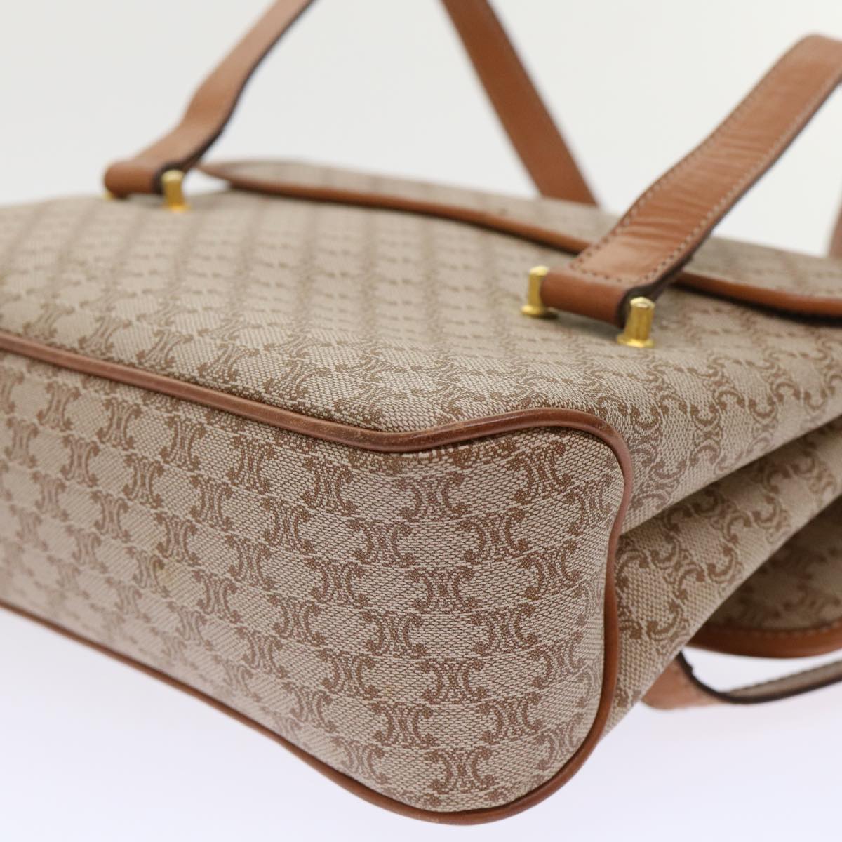 Celine Macadam Canvas Shoulder Bag Beige  fm2486