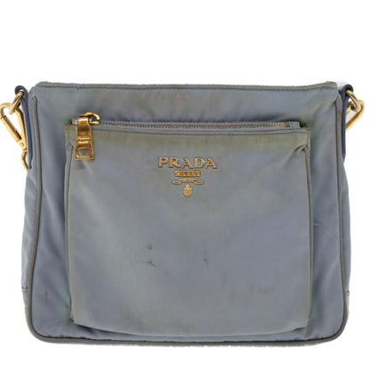 Prada Shoulder Bag Nylon Leather Blue  fm2488