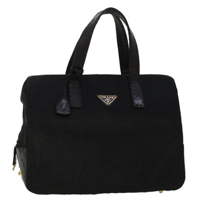 Prada Hand Bag Nylon Leather Black  fm2536