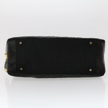 Prada Hand Bag Nylon Leather Black  fm2536