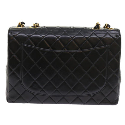 Chanel Big Matelasse Chain Shoulder Bag Leather Black CC Auth fm