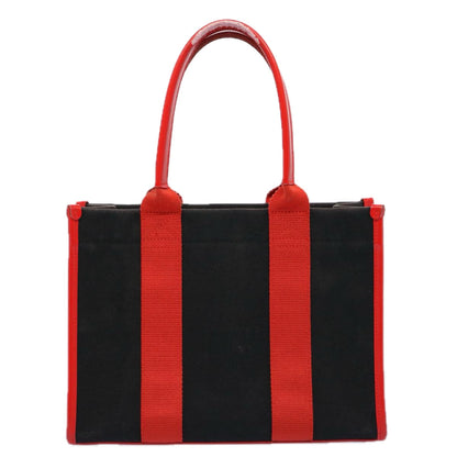 Balenciaga Hard Ware Small Hand Bag Canvas Black Red 671402 Auth fm3051
