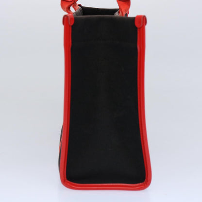 Balenciaga Hard Ware Small Hand Bag Canvas Black Red 671402 Auth fm3051