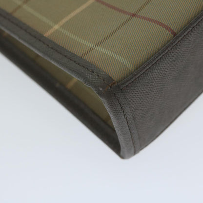 BurberrySs Nova Check Clutch Bag Canvas Brown Auth fm3178