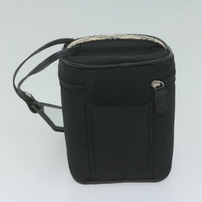 Burberry s Cosmetic Clutch Bag Leather 2Set Black Brown Auth fm3179