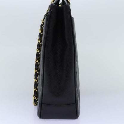 Chanel Big Matelasse Chain Shoulder Bag Caviar Skin Black CC Auth fmA