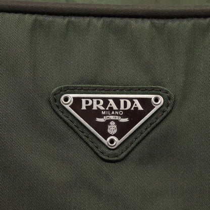 PRADA Hand Bag Nylon Khaki Auth fm3519