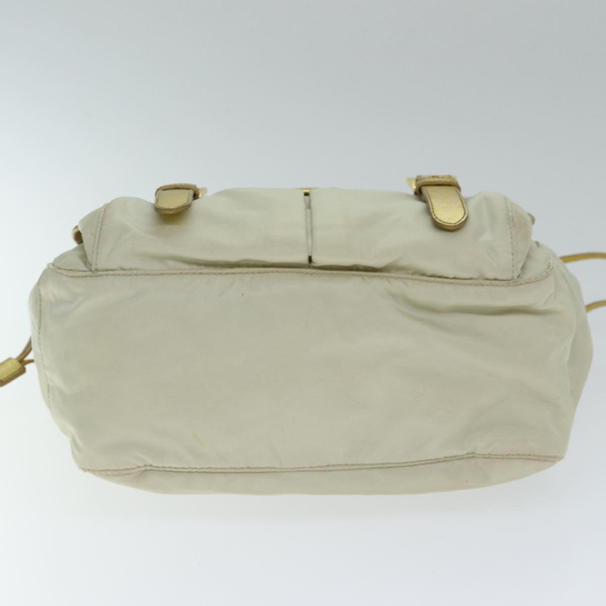 PRADA Shoulder Bag Nylon Beige Auth fm3522