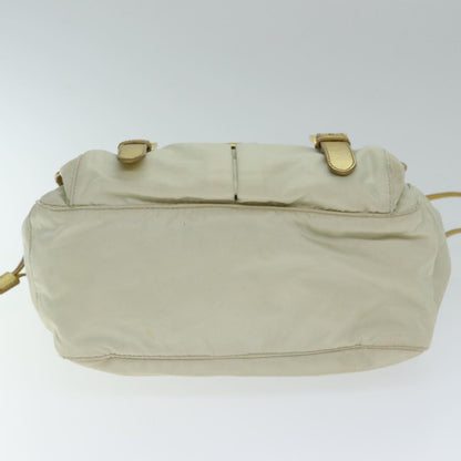 PRADA Shoulder Bag Nylon Beige Auth fm3522