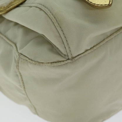 PRADA Shoulder Bag Nylon Beige Auth fm3522