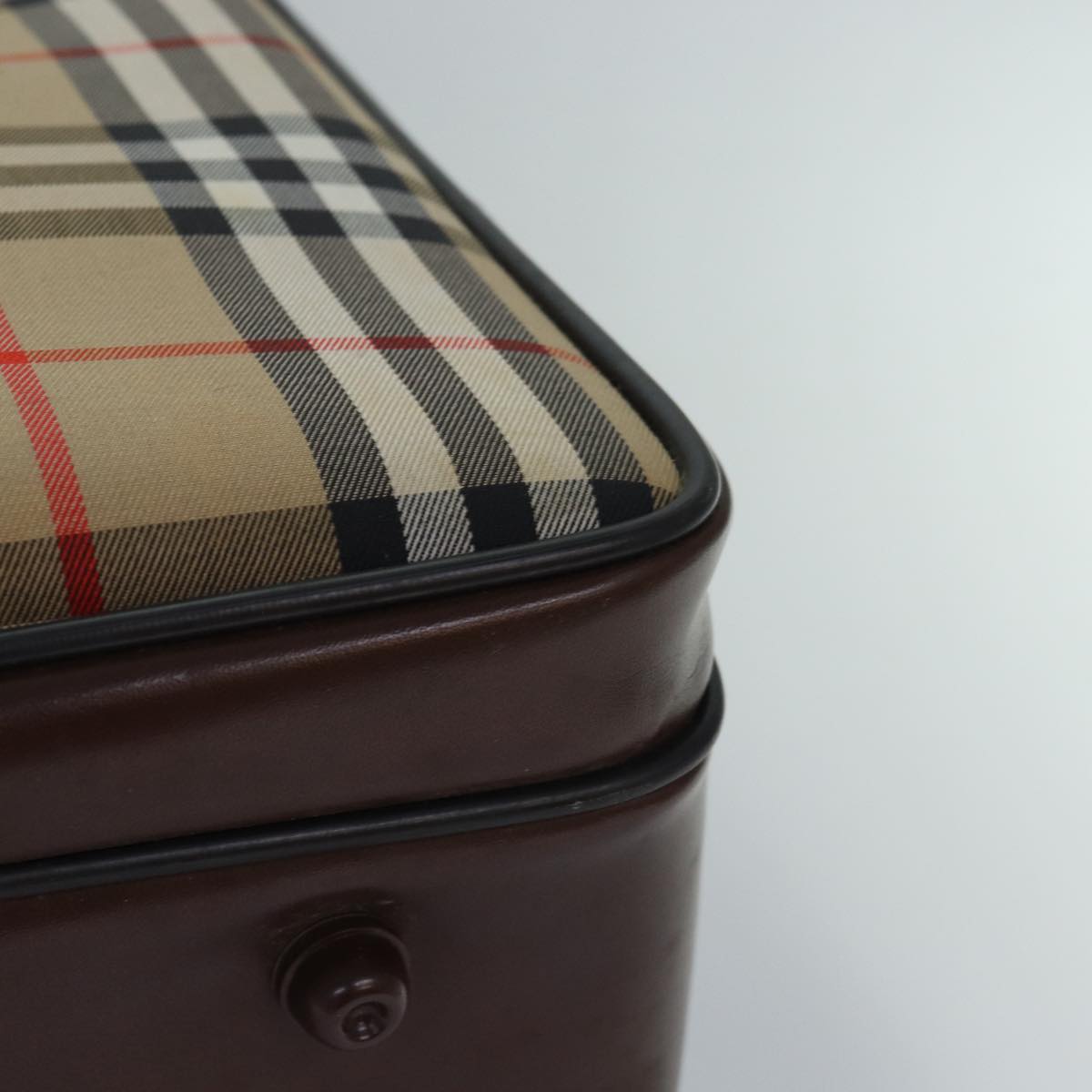 BURBERRYSs Nova Check Boston Bag Canvas Beige Auth fm3564