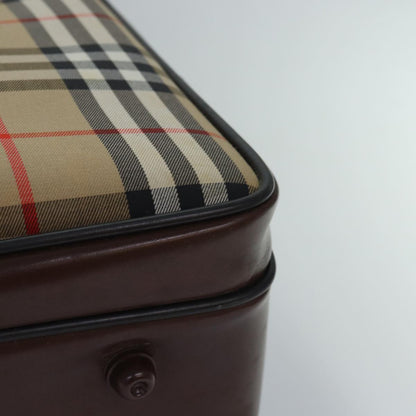 BURBERRYSs Nova Check Boston Bag Canvas Beige Auth fm3564
