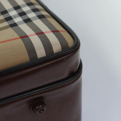 BURBERRYSs Nova Check Boston Bag Canvas Beige Auth fm3564