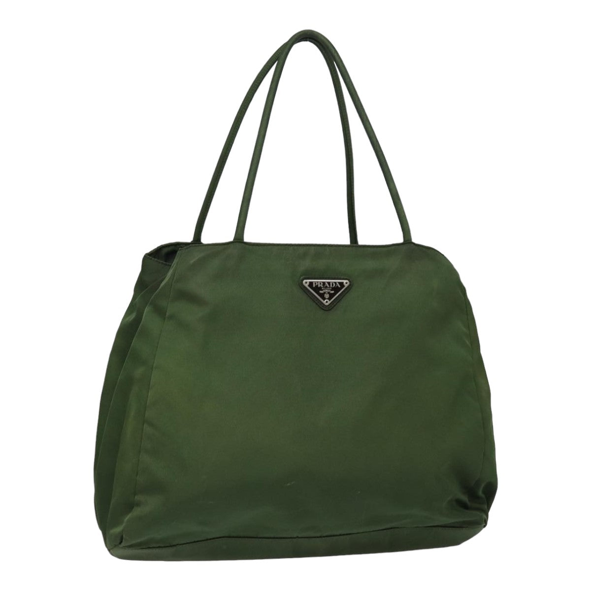 PRADA Hand Bag Nylon Khaki Auth fm3617