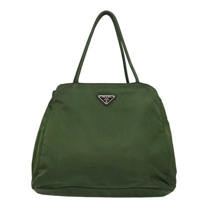 PRADA Hand Bag Nylon Khaki Auth fm3617