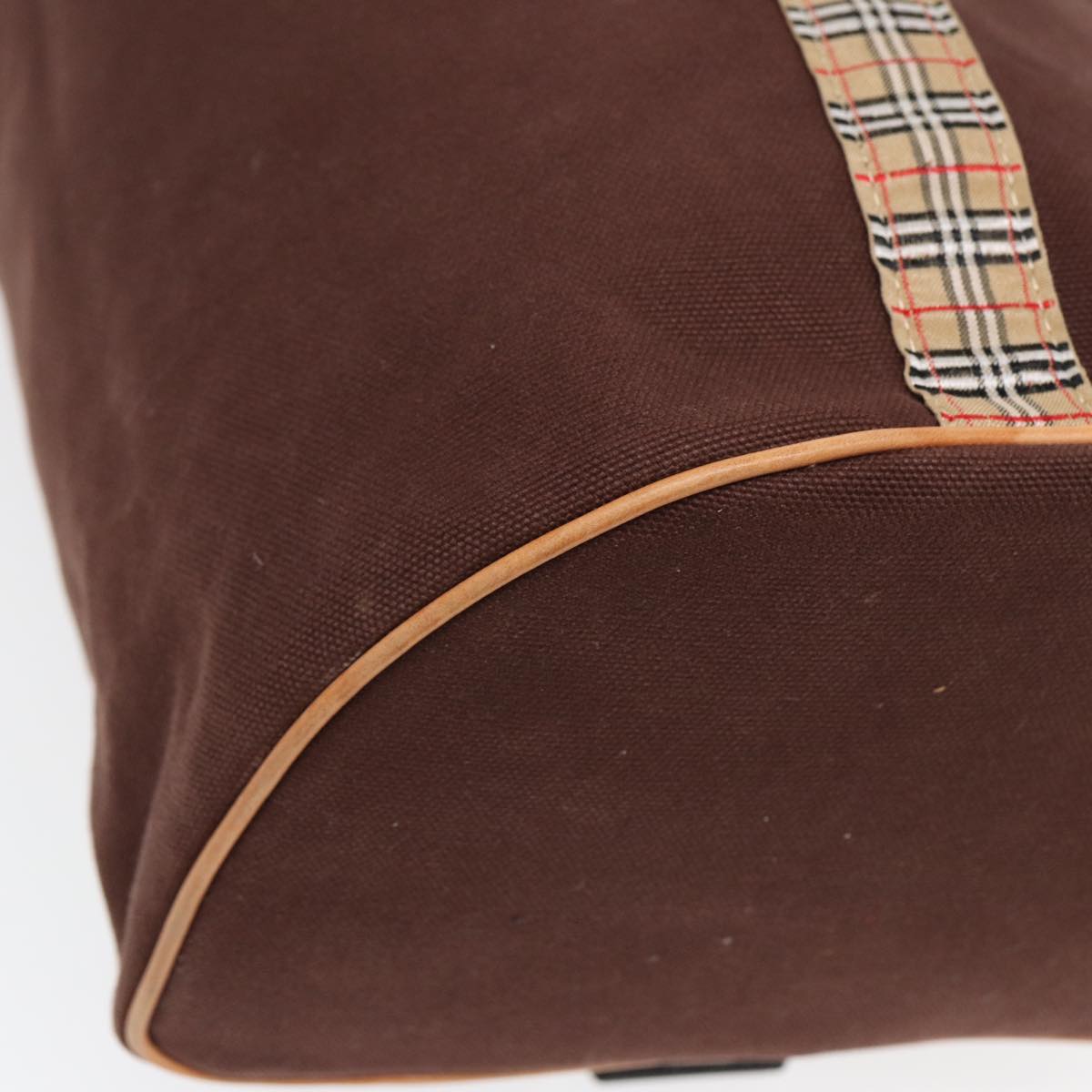 BURBERRYSs Nova Check Shoulder Bag Canvas Brown Auth fm3618