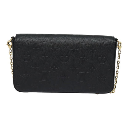 LOUIS VUITTON Empreinte Pochette Felice Chain Wallet Black M64064 Auth fm3634S