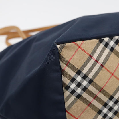BURBERRYSs Nova Check Blue Label Tote Bag Nylon Navy Auth fm3650