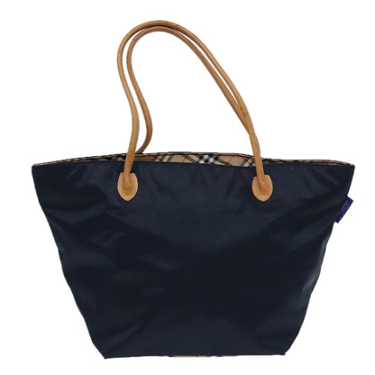 BURBERRYSs Nova Check Blue Label Tote Bag Nylon Navy Auth fm3650