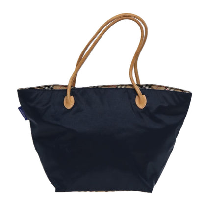 BURBERRYSs Nova Check Blue Label Tote Bag Nylon Navy Auth fm3650