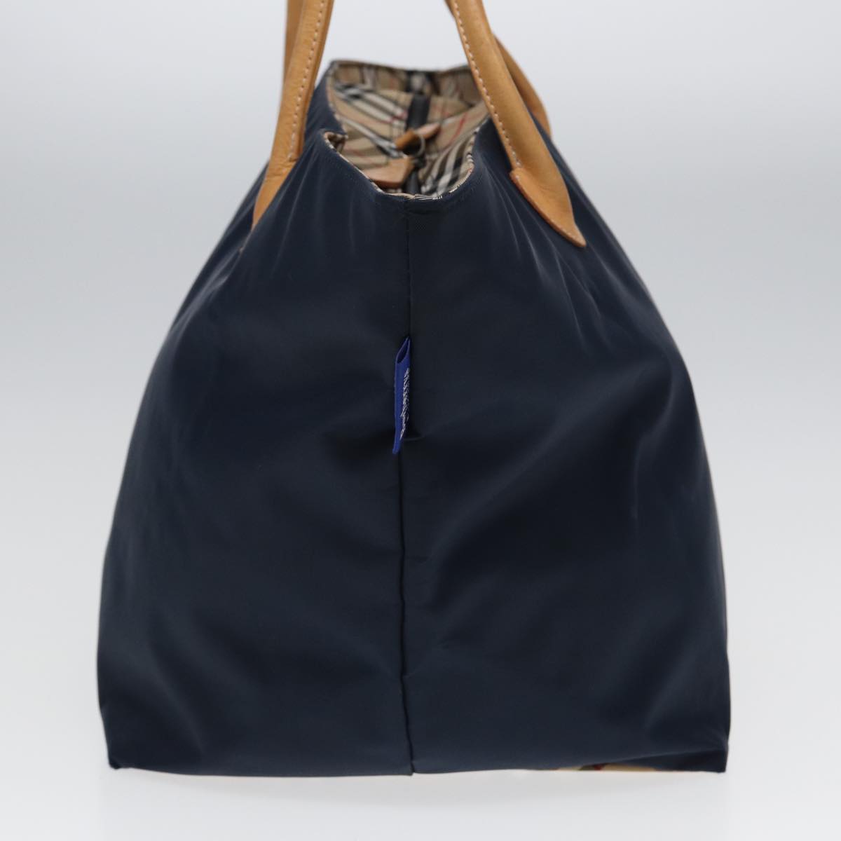 BURBERRYSs Nova Check Blue Label Tote Bag Nylon Navy Auth fm3650