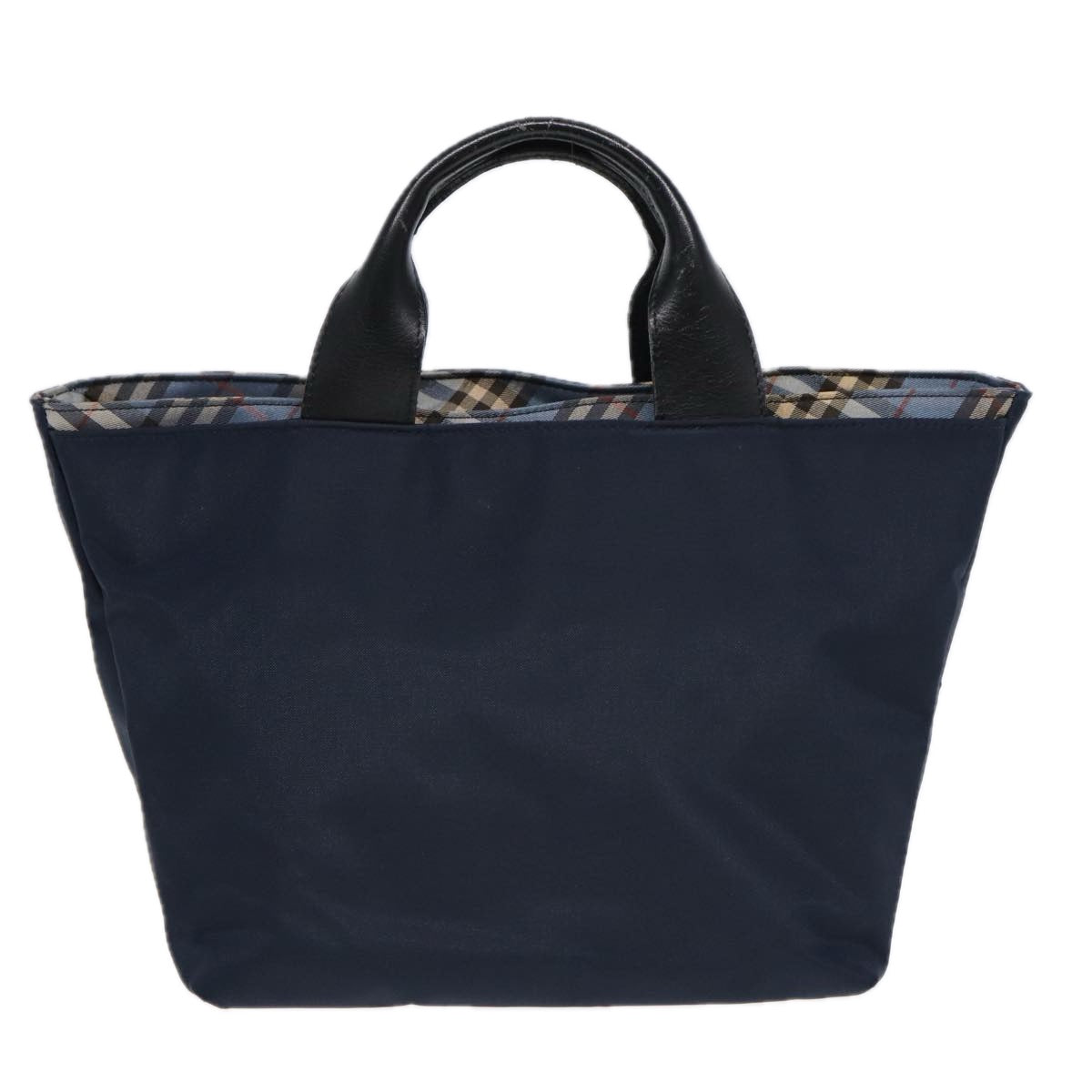 BURBERRY Nova Check Hand Bag Nylon Navy Auth fm3652