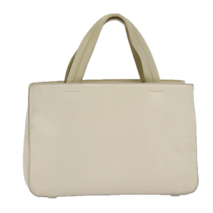 PRADA Hand Bag Leather Beige Auth fm3667