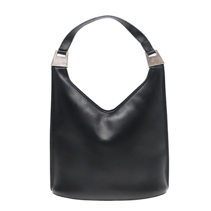 GUCCI Shoulder Bag Leather Black Silver 001 2113 3010 Auth fm3745