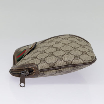 GUCCI GG Supreme Web Sherry Line Shoulder Bag PVC Beige 904 02 047 Auth fm3772