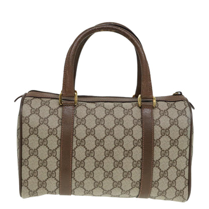 GUCCI GG Supreme Web Sherry Line Boston Bag PVC Beige Gold 39 02 006 Auth fm3791