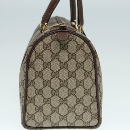 GUCCI GG Supreme Web Sherry Line Boston Bag PVC Beige Gold 40 02 007 Auth fm3792