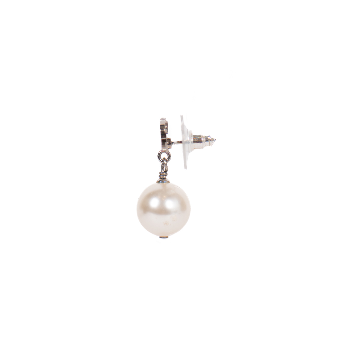 Chanel Faux Pearl and Crystal CC Drop Earrings