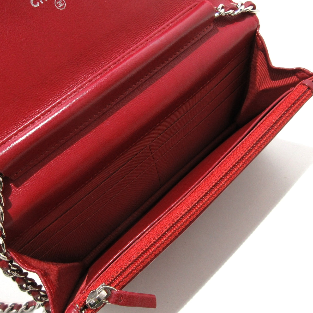 Chanel Red Wallet on Chain