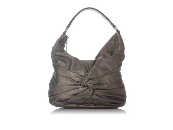Burbe**y Small Soft Dark Nickel Knots Maggie Hobo
