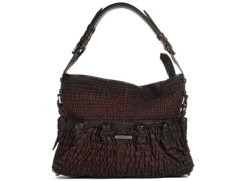 Burbe**y Purple Ruched Hobo