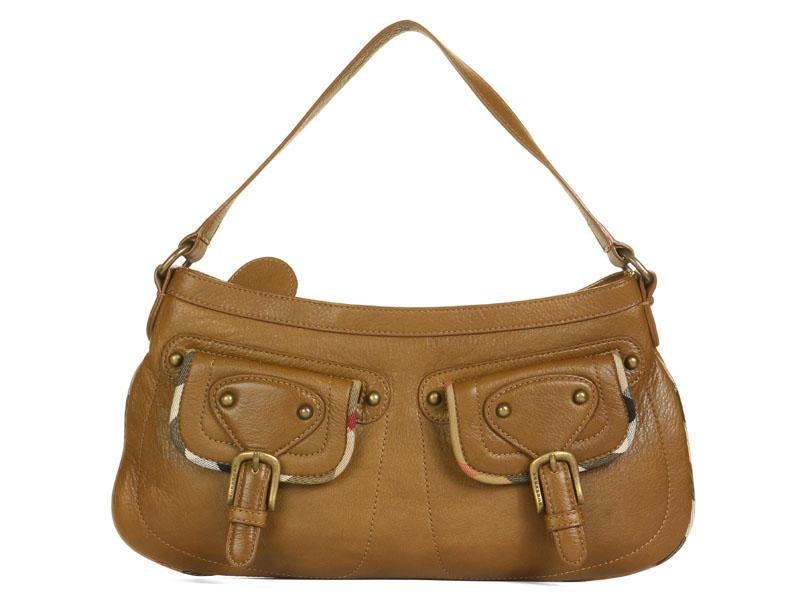 Burbe**y Slim Brown Leather Shoulder Bag