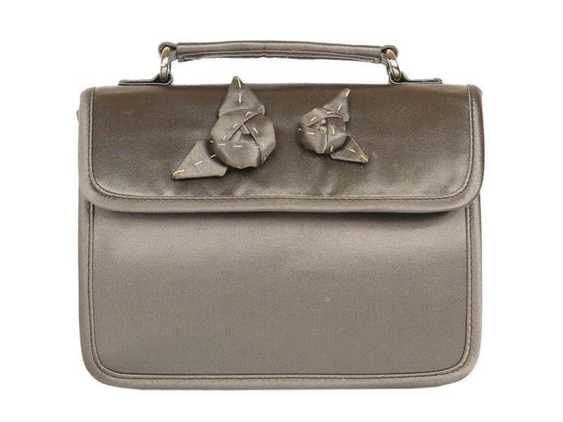 Prada Gray Satin Evening Bag