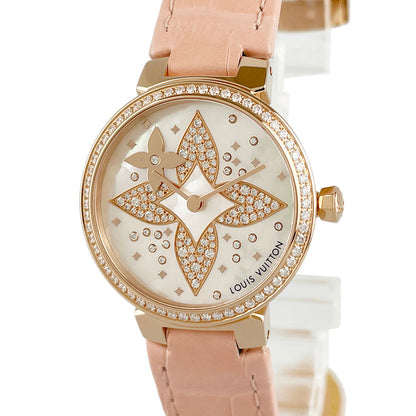 LOUIS VUITTON Tambour Slim Star Blossom 28 battery replacedquartz Women's Watches