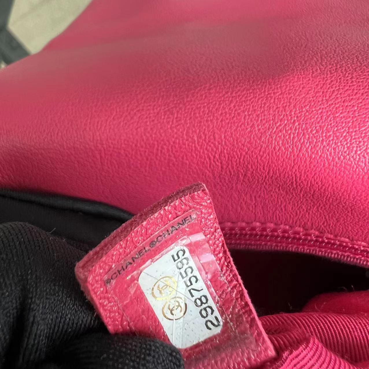 *Full Set, Receipt* 19bag C19 Goatskin Quilted Small Hot Pink Two-tone Hardware Series 29
