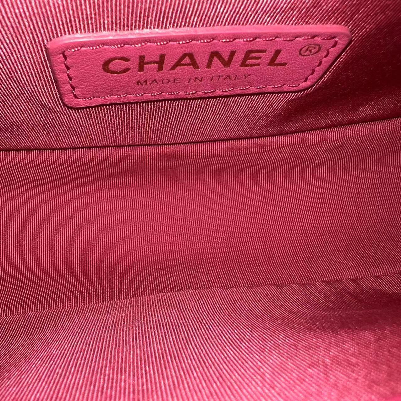 *Full Set, Receipt* Boy Small 20CM Quilted Calfskin Hot Pink RSHW No 26