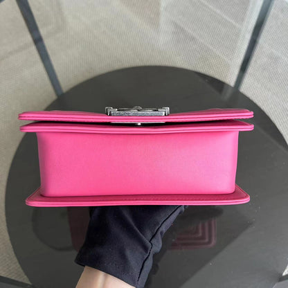 *Full Set, Receipt* Boy Small 20CM Quilted Calfskin Hot Pink RSHW No 26